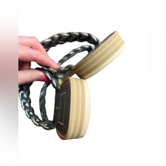 Dolce Vita Stella Silver gun metal Metallic Indy double braided Sandals size 6 - Picture 6 of 8